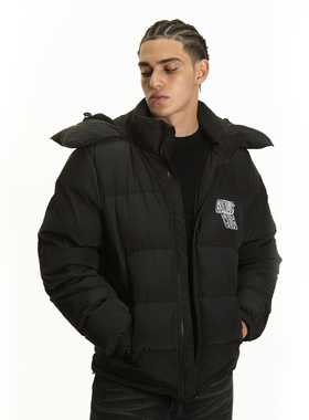 【kkluv同款】GENIUSCLUB秋冬连帽可拆卸新款羽绒服纯色白鸭绒