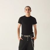 GeniusClub春夏基础黑人修身 男面料全新升级 打底紧身纯色黑色短袖