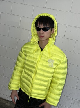 GENIUSCLUB秋冬新款荧光绿排骨机能户外面包服