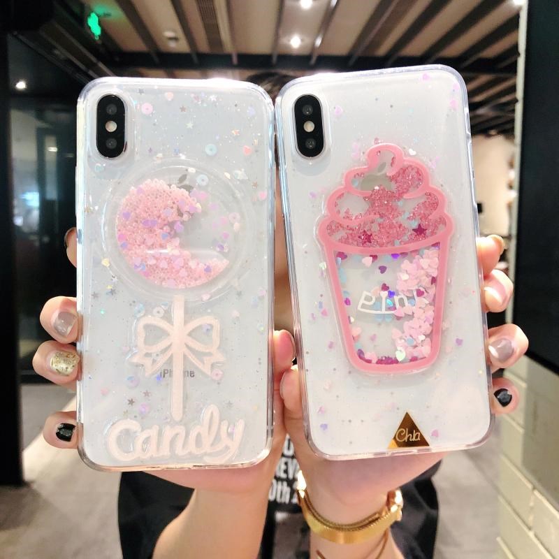 冰淇淋闪粉软壳6splus苹果x手机壳iPhone7/8plus女款全包防摔创意|ruв категории Цифровые аксессуары, аксессуары для мобильных телефонов, телефон защитный кожух/оболочка - от Buy2taobao.com для оказания профессиональной услуги покупки агента Taobao