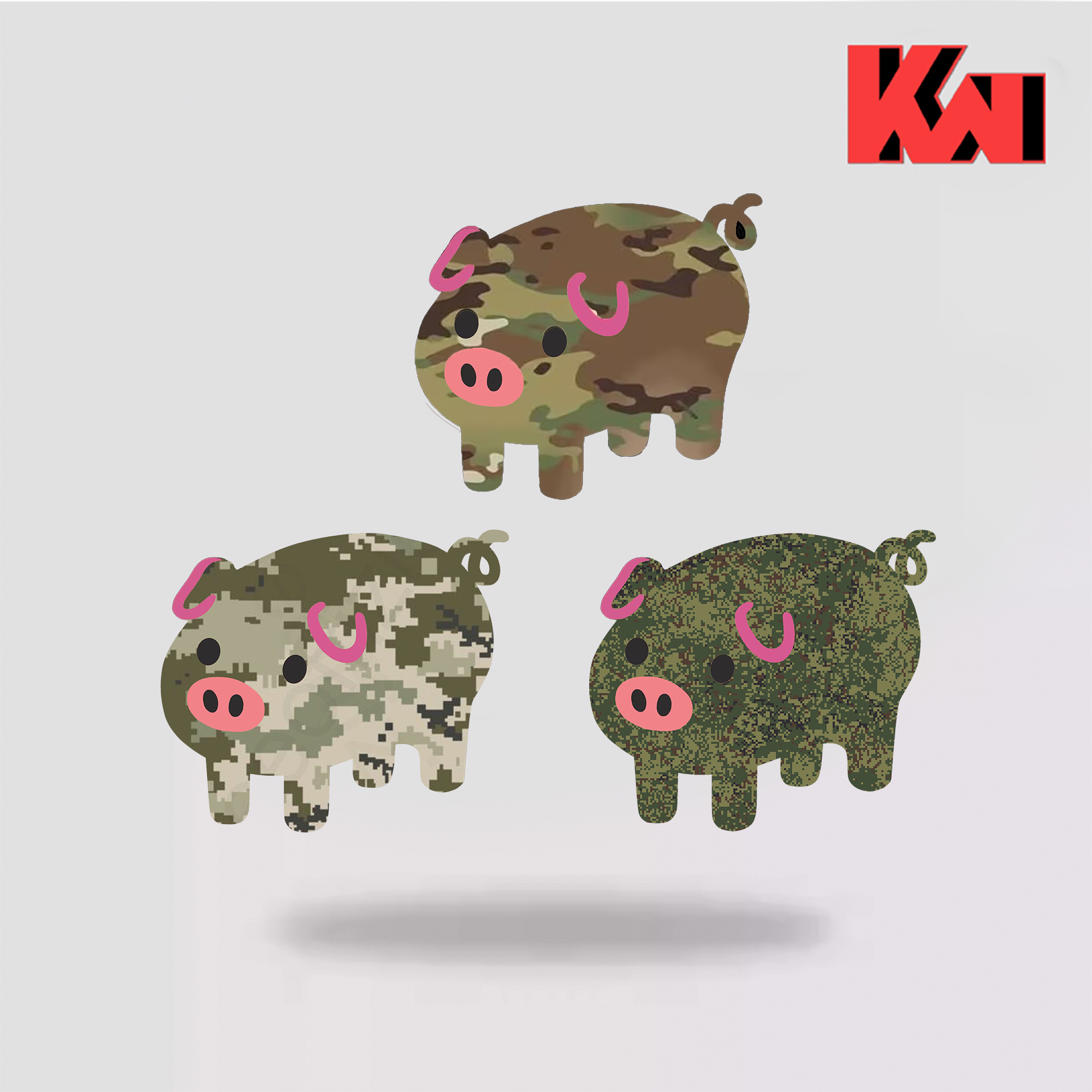 KWT补款迷彩猪战术魔术贴章