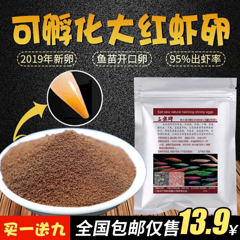 2019可孵化丰年虾卵西藏大红超细虾卵观赏鱼苗开口活体饲料脱壳卵