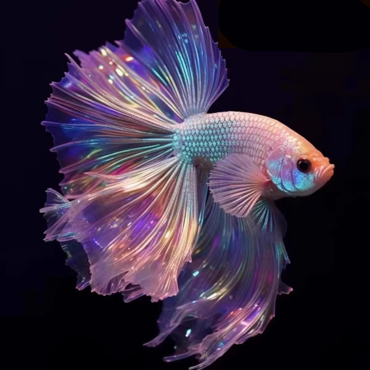 网红婚纱泰国斗鱼半月活体好养无需打氧观赏鱼宠物热带淡水鱼