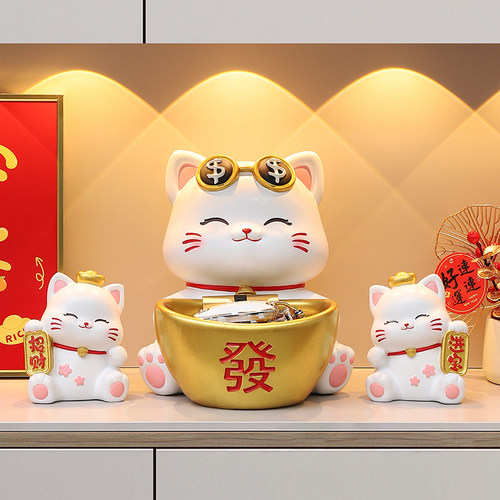招财猫摆件玄关客厅好寓意装饰品