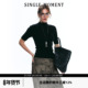 MOMENT 25AW法式 百搭高智感半高领七分袖 SINGLE 针织修身 上衣女秋