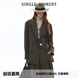 SINGLE 25AW法式 高级感气质戗驳领宽松休闲西装 外套上衣女 MOMENT