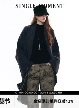 SINGLE MOMENT 25AW法式宽松慵懒感毛衣开衫外套通勤保暖上衣女秋