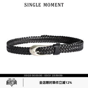 编织牛皮腰带简约百搭装 2025SS夏季 饰皮带女 MOMENT SINGLE