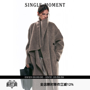 高级感保暖立领长款 25AW冬季 全羊毛双面呢大衣外套 MOMENT SINGLE