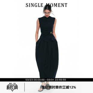 新款 法式 显瘦修身 SINGLE 立裁扭花背心套装 25SS夏季 无袖 MOMENT