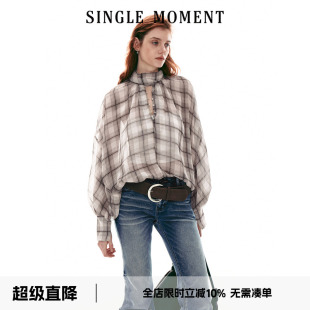 宽松罩衫 SINGLE 上衣女 灯笼袖 优雅宽松休闲长袖 MOMENT 26SS法式