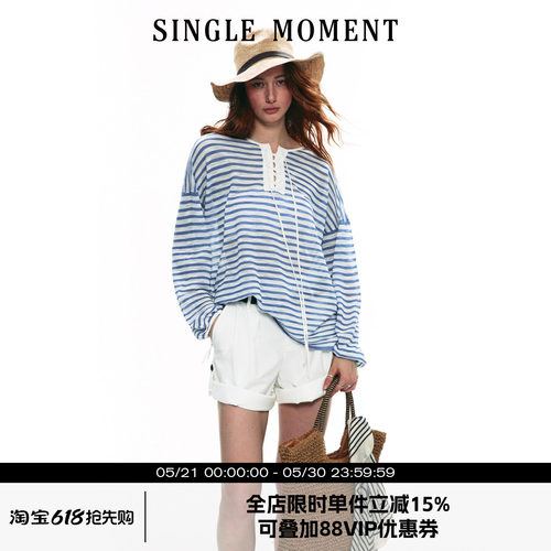 SINGLEMOMENT针织防晒长袖T恤