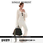 套装 SINGLE 复古风简约吊带针织上衣背心开衫 西裤 MOMENT 26SS法式