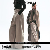 长裤 SINGLE 女 百搭宽松宽腰直筒宽松休闲裤 阔腿裤 MOMENT 25AW法式