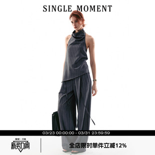 MOMENT 套装 26SS法式 上衣西裤 女 摩登气质简奢挂脖荡领无袖 SINGLE