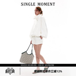 MOMENT 套装 26SS法式 透气吸湿休闲运动夹克上衣短裤 女 夏季 SINGLE