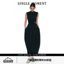 SINGLE MOMENT 25SS夏季新款法式显瘦修身无袖立裁扭花背心套装
