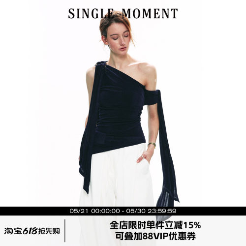 SINGLEMOMENT醋酸法式背心上衣