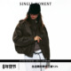 SINGLE 棉衣夹克外套女 轻奢设计蜡感褶皱复古短款 MOMENT 25AW法式