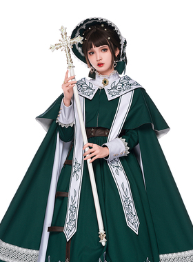 【优派瑞】洛布尼亚英伦绿OPLolita洋装lo裙洛丽塔哥特修女唱诗班