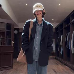 barnn 现货 女韩系设计感呢上衣the 呢子外套2025春季 羊毛西装