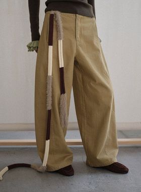 UNITY MODE天丝棉复古弯刀裤女冬垂感阔腿休闲裤拖地裤长裤253110