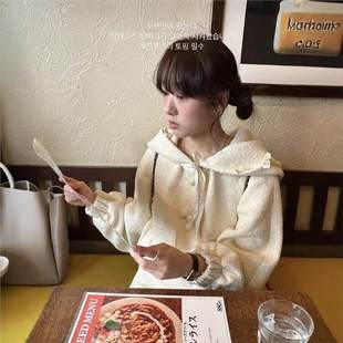 休闲套裙flet 时尚 粗呢连帽卫衣两件套女2025春韩系ins套装 现货