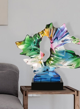 彩色树脂艺术品雕塑玄关装饰品摆件酒店会所样板房现代家居陈设品