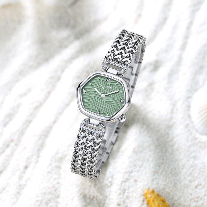 tophill拓非海洋系列女士手表贝母轻奢时尚人鱼沫六边形石英女表