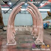 恐龙亲子乐园恐龙展览公司仿真新生代玻璃钢恐龙肋骨通道