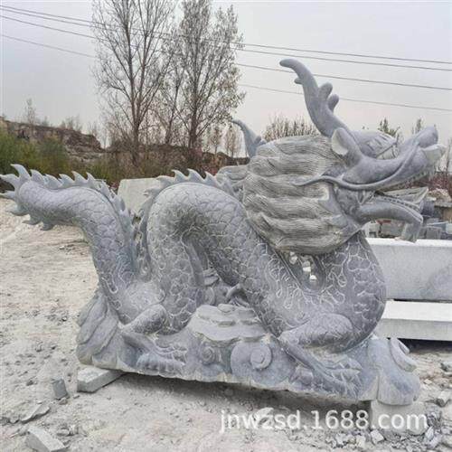 汉白玉雕刻龙头龟图片景观石雕龙头吐水制造厂园林石头龟造价