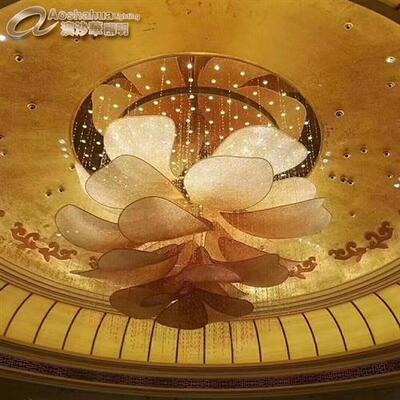 售楼部沙盘大型工程吊灯酒店长方形水晶灯编织水晶珠吊灯