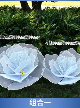 户外镂空花朵雕塑不锈钢铁艺植物摆件园林景观售楼部小区草坪装饰