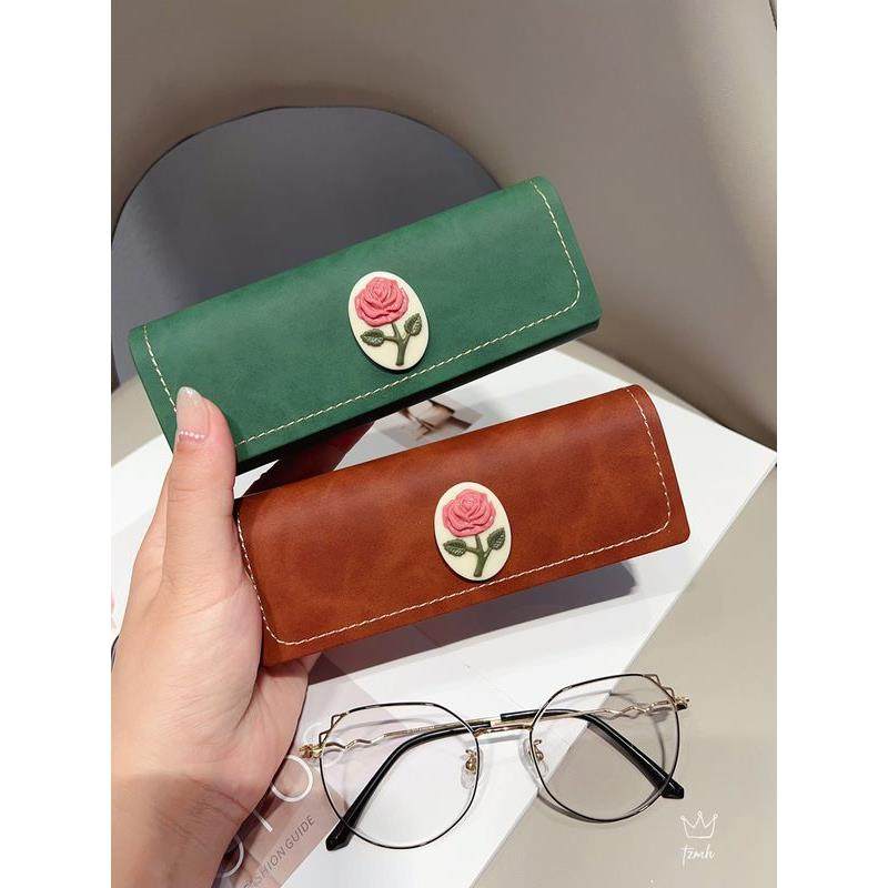 眼镜盒女生学生文艺复古抗压便携小清新唯美框架眼镜盒高级感学生