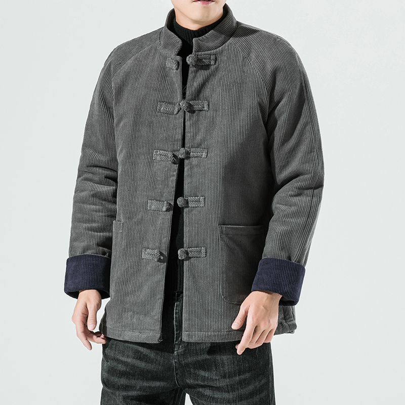 中国风冬季古风加厚棉袄外套男士唐装棉衣中山装复古棉袄中式棉服