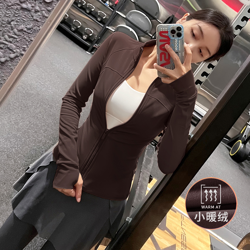 加绒保暖修身显瘦瑜伽外套