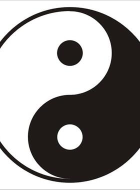 太极图阴阳鱼黑白红黄三色太极图