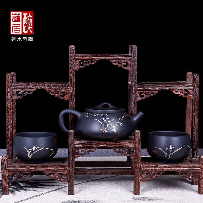 150ml 建水紫陶壶手工泡茶壶功夫茶壶茶具套装/景舟石瓢壶 K62