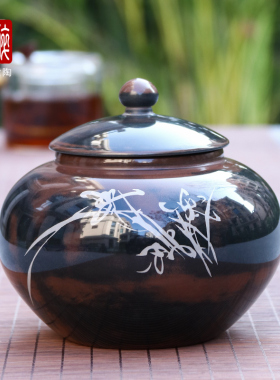 云南建水紫陶散茶罐醒茶罐普储茶罐保鲜罐/陈绍康老师残帖罐 N57