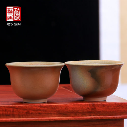 全手工云南建水紫陶柴烧主人杯