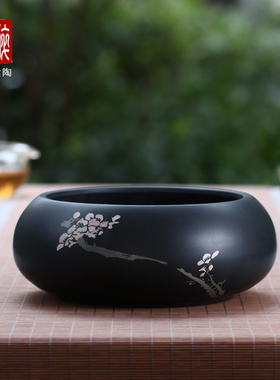 云南建水紫陶杯洗纯手工功夫茶具非紫砂水洗茶道配件彩填 Q16 Q39