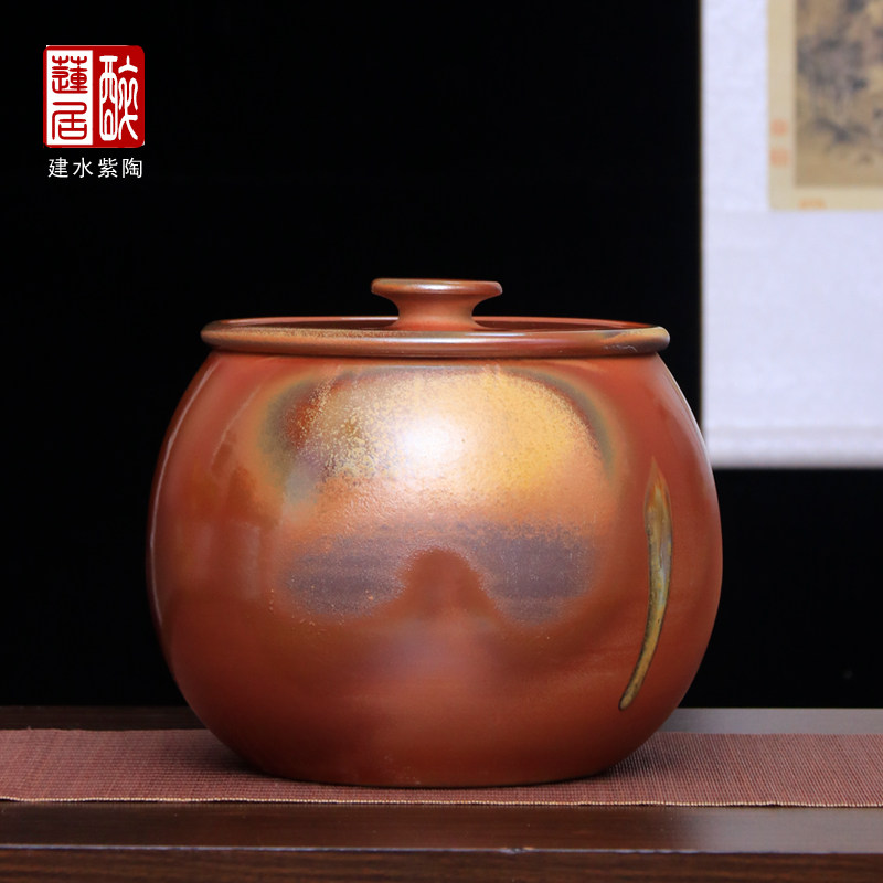 李正龙建水紫陶柴烧苹果九饼缸