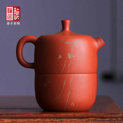 全手工红泥复烧便携旅行茶具