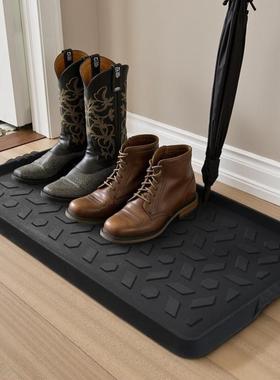 Durable Rubber Boot Tray and Shoe Mat for Entryway Heavy