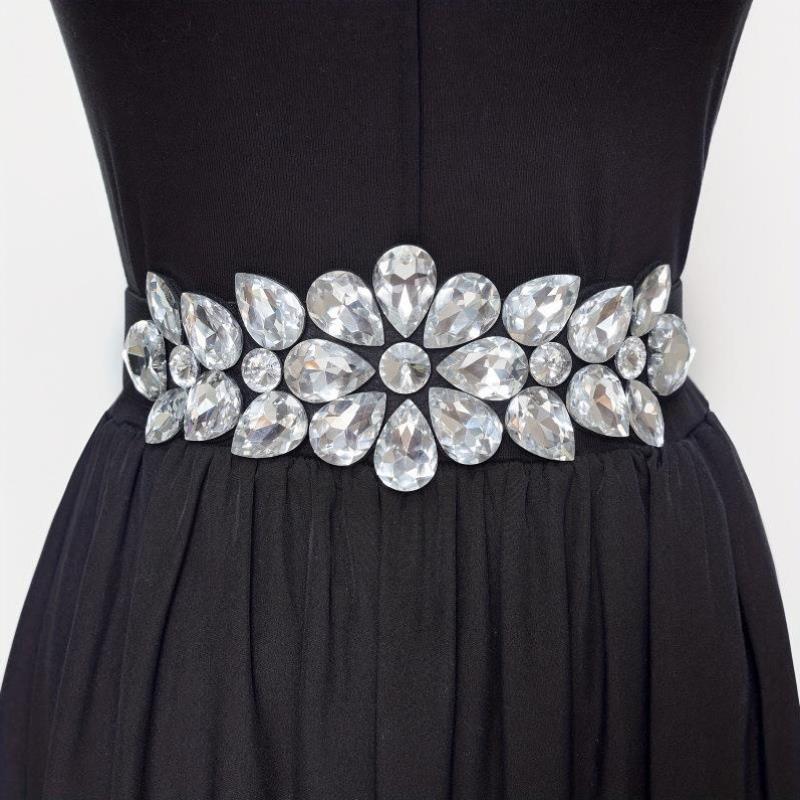 跨境代发款Sparkling Large Bead Glass Synthetic Gemstone