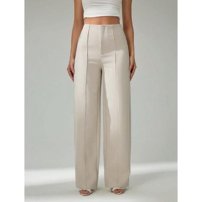 U 76583 速卖通新款外贸跨境女士浅米色通勤裤轻盈优雅