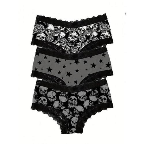U 39460 Comfortable Black Skull Underwear 暗黑骷髅头内裤