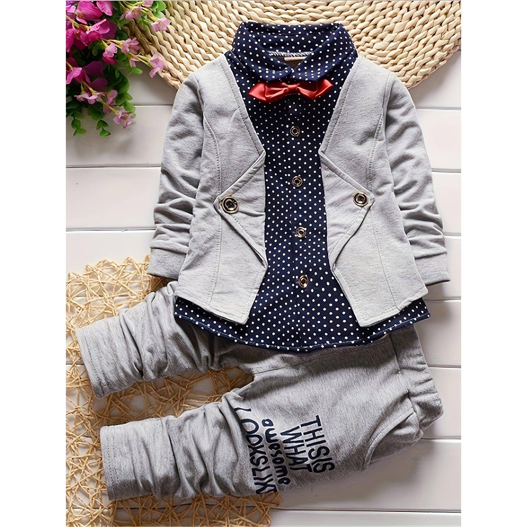 L 10677 Boy's Buttoned Blazer Set 童西装套装