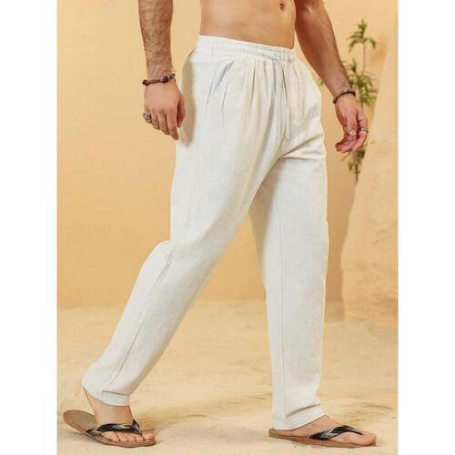 L 50818 Men's Loose Fit Cotton Linen Pants 士阔腿裤