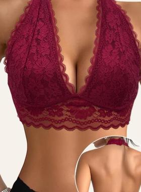 Glam Bra Wires Unlined Bra Glam Lace V Neck Double跨境